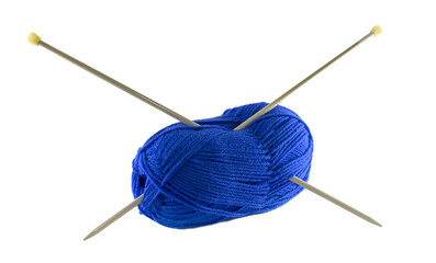knitting needles and blue wool png file - 664518714