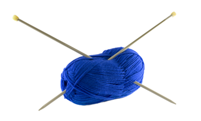 knitting needles and blue wool png file