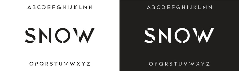 SNOW minimal creative Tech Letter Concept and Luxury vector typeface Logo Design.