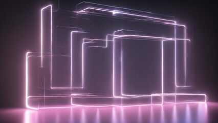 A mesmerizing 3D visualization of energy light lines flowing in a minimalist environment.