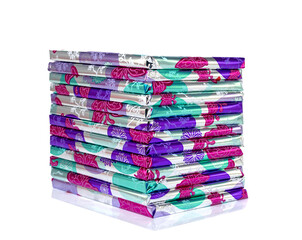 stack of presents on transparent background