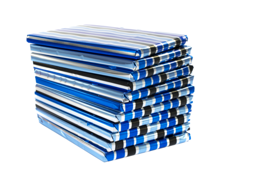stack of presents on transparent background