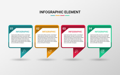 Presentation business infographic template with 4 options, Infographics Template.