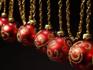 Fototapeta na wymiar red and gold christmas balls