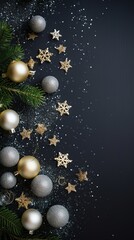 Christmas decoration table top. AI Generated.