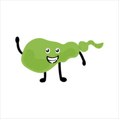 Funny gall bladder on white background