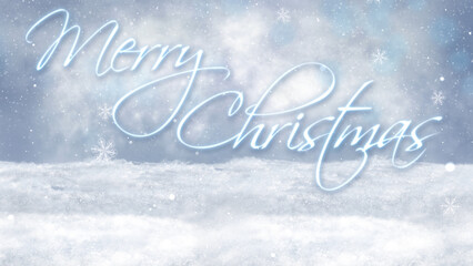 White Snowing Cloudy Merry Christmas features a winter scene with snow blowing and clouds floating with a hand-written Merry Christmas message, not A.I. generated.