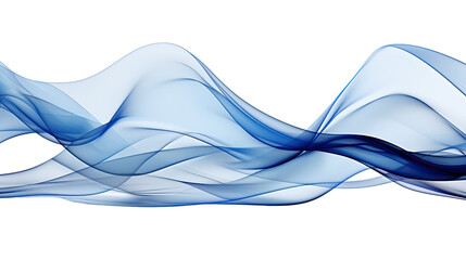 artistic abstract blue swirl  waves isolated on transparent background - obrazy, fototapety, plakaty