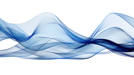Foto auf Leinwand artistic abstract blue swirl  waves isolated on transparent background © Jean Isard