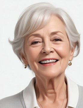Image of a Happy Older Woman Smiling