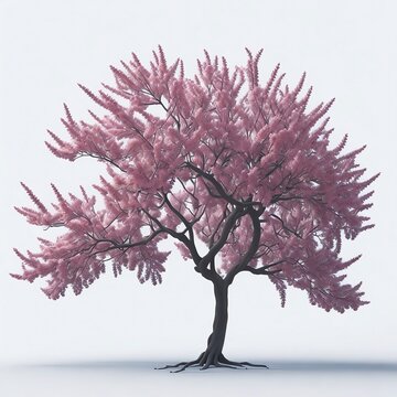Illustration of a Cherry Tree on a White Background