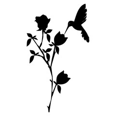silhouette of a rose