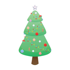 Beautiful Christmas tree on white background