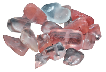 Cherry quartz, rose, on transparent background
