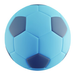3d Illustration of Blue Football