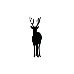 Silhouette of deer on white background