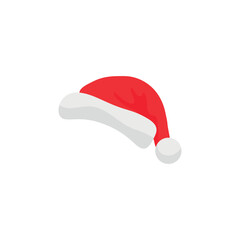 Red Santa hat on white background