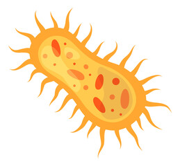 Infection disease cell. Orange microorganism. Sickness agent