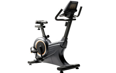 Comfortable Exercise Bike of Black Color Isolated on Transparent Background PNG.