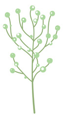 Green branch. Floral wedding decoration. Bouquet element