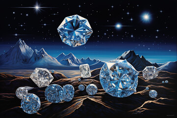  diamond Gemstones - obrazy, fototapety, plakaty