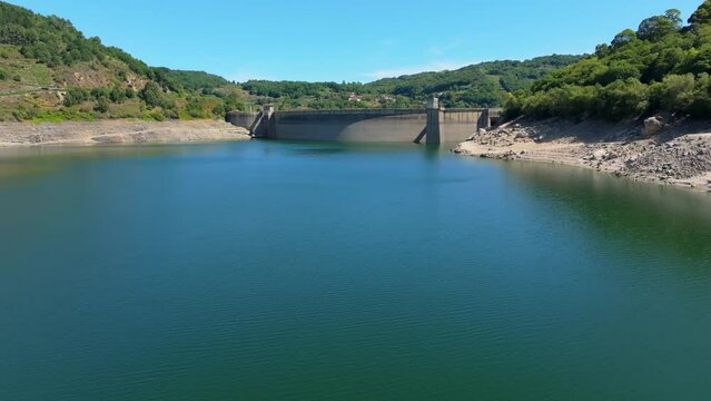 Flying Over The Artificial Reservoir In Minho River - Encoro de Belesar. - aerial