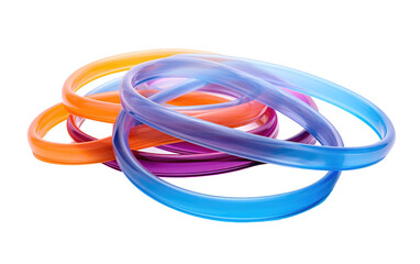 Colorful Stunning Resistance Bands Isolated on Transparent Background PNG.