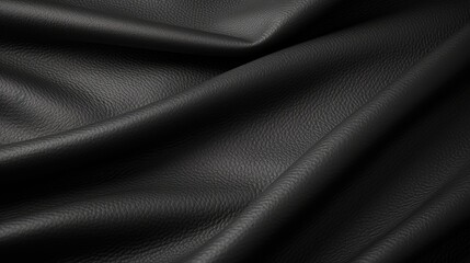 Obraz premium Black Leather texture close up as background. The material for the goods
