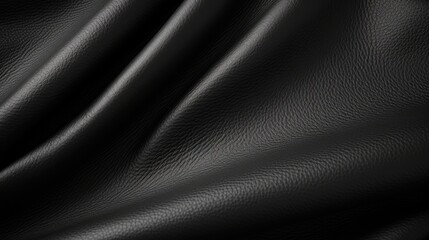 Obraz premium Black Leather texture close up as background. The material for the goods