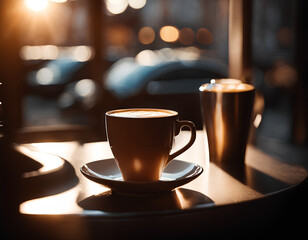 Obraz premium cup of coffee on a table