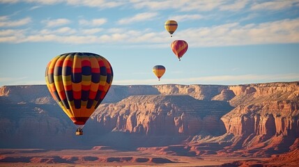 Hot air balloon race over Grand Canyon