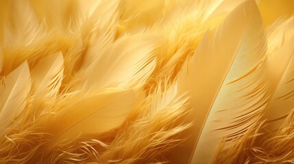 Golden feather background. Abstract texture for holiday background