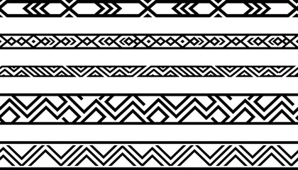 set of geometric border elongated. tile pattern. isolated on a background. eps 10