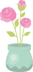 Rose in pot illustration
