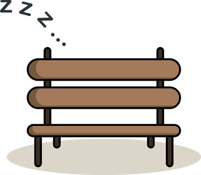 sleeping brown bench clip art preview