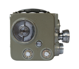 Old 8mm camera on transparent background