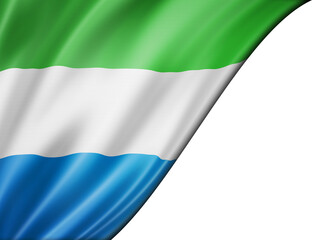 Fototapeta premium Sierra Leone flag isolated on white banner