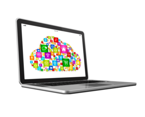 Cloud Computing Symbol on a laptop