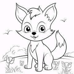 cute little fox drawing coloring pages for kids ready to print 