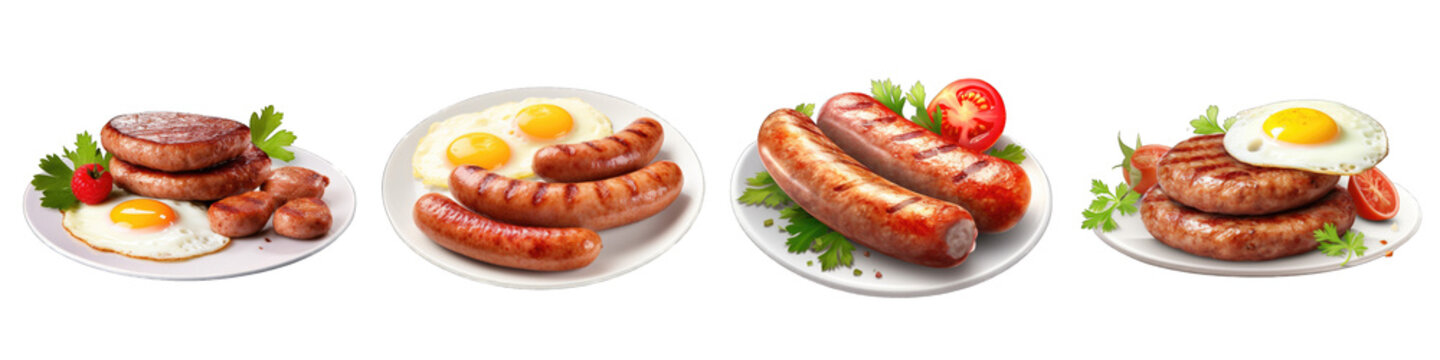Breakfast Sausage clipart collection, vector, icons isolated on transparent background