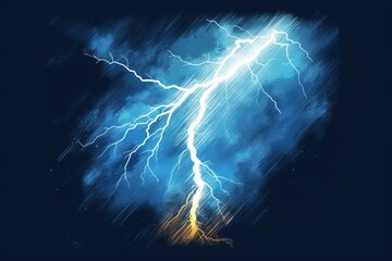 Illustration of a blue lightning. Generative AI