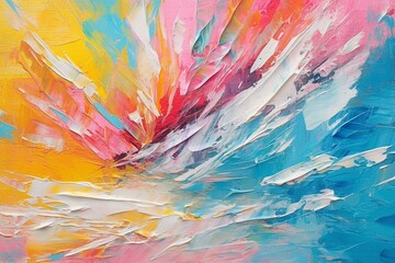 Colorful abstract painting with vibrant brushstrokes. Generative AI