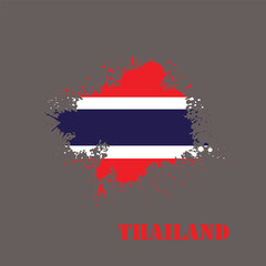Thailand flag vector, brush splash design