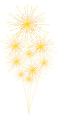 Golden fireworks vector for new year. simple & modern gold color for new year celebration vector elements.