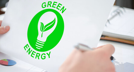 Green energy concept on a paper