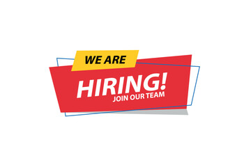 Vector we are hiring banner. Hiring recruitment design. We are hiring join our team announcement