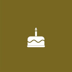 Cake icon isolated on gold background