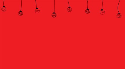 silhouette of christmas light bulbs on red background, merry christmas