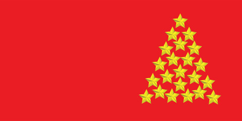 tree formed by stars on red background