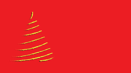 Estrella tree formed by golden garlands or particles on a red background, merry christmas03